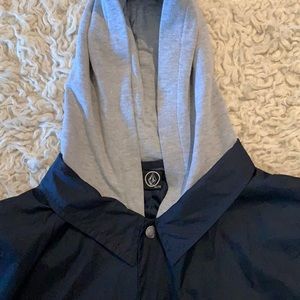 Volcom Black Windbreaker w/ attached Hood